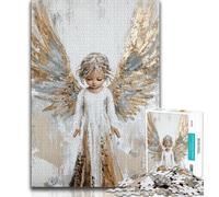 Jigsaw Puzzles for Teenagers 1000 Piece Puzzle Golden Angel Girl,Learning Educational Toys Family Games Educational Game for Birthday,Chrismas 75x50cm