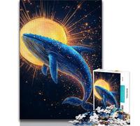 Jigsaw Puzzles for Teenagers 1000 Piece Puzzle Golden Whale,Decompressing Intellectual Educational Toy Birthday Gift 75x50cm