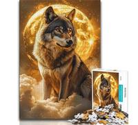 Jigsaw Puzzles for Teenagers 1000 Piece Puzzle Golden Wolf,Help The Brain Exercise Addictive Toys to Cultivate Patience Perfect Decoration 38x26cm