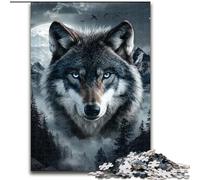 Jigsaw Puzzles for Teenagers 1000 Piece Puzzle Gray Wolf, Toy Intellectual Game Enhance Love between Couples for Ages 14+ 50x75cm