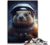Jigsaw Puzzles for Teenagers 1000 Piece Puzzle Groundhog Marmot Astronaut Challenging Game And Family Play Educational Game for Birthday, Chrismas 26x38cm