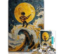 Jigsaw Puzzles for Teenagers 1000 Piece Puzzle Guitar Playing Oil Painting,Toys Educational Games Stress Relieving Great Gifts And Toys 38x26cm