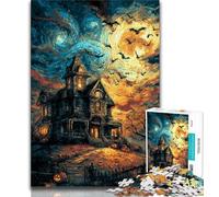 Jigsaw Puzzles for Teenagers 1000 Piece Puzzle Halloween Skeleton Landscape,Stress Reliever Difficult Challenge Every Piece Is Unique - Challenging Family Fun Game (75x50cm)