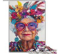 Jigsaw Puzzles for Teenagers 1000 Piece Puzzle Happy Grandma, Analysis And Logic with Fully Interlocking Randomly Shaped Pieces for And Age 14 Years Up (Size 50x75cm)