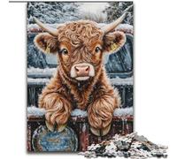 Jigsaw Puzzles for Teenagers 1000 Piece Puzzle Highland Cow, Toys Educational Games Stress Relieving Great Gifts And Toys (size 26x38cm)
