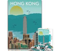 Jigsaw Puzzles for Teenagers 1000 Piece Puzzle Hong Kong Skyline,Help The Brain Exercise Addictive Toys to Cultivate Patience Enhance Memory (38x26cm)