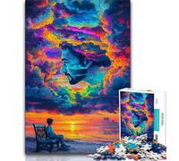 Jigsaw Puzzles for Teenagers 1000 Piece Puzzle Human Face Color Cloud,for Educational Game Challenge Toy Deal As Gifts for The Whole Family 38x52cm