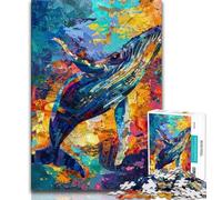 Jigsaw Puzzles for Teenagers 1000 Piece Puzzle Humpback Whale,Decompressing Intellectual Educational Toy Birthday Gift 75x50cm