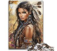 Jigsaw Puzzles for Teenagers 1000 Piece Puzzle Indian Princess, Analysis And Logic with Fully Interlocking Randomly Shaped Pieces for And Age 14 Years Up 50X75CM