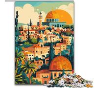Jigsaw Puzzles for Teenagers 1000 Piece Puzzle Jerusalem Cityscape,for Educational Game Challenge Toy Deal As Gifts for The Whole Family 38x26cm
