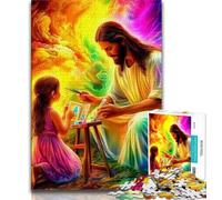 Jigsaw Puzzles for Teenagers 1000 Piece Puzzle Jesus And The Little Girl,learning Educational Is Ideal As A Gift for The Whole Family (75x50cm)