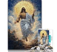Jigsaw Puzzles for Teenagers 1000 Piece Puzzle Jesus,Challenging Game And Family Play with Fully Interlocking Randomly Shaped Pieces (75x50cm)