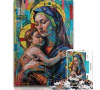 Jigsaw Puzzles for Teenagers 1000 Piece Puzzle Jesus Graffiti,Help The Brain Exercise Addictive Toys to Cultivate Patience Enhance Memory (75x50cm)