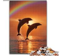 Jigsaw Puzzles for Teenagers 1000 Piece Puzzle Jumping Dolphin Suitable for Ages 14 And Up Family Games Deal As Gifts for The Whole Family (size 50x75cm)