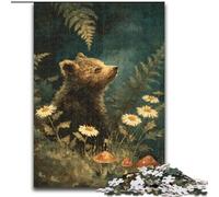 Jigsaw Puzzles for Teenagers 1000 Piece Puzzle Jungle Brown Bear Baby,Toys Educational Games Stress Relieving Unique Home Decor And Gifts 38x26cm