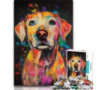 Jigsaw Puzzles for Teenagers 1000 Piece Puzzle Labrador Retriever Oil Painting,Educational Games Home Decoration for Is Ideal As A Gift for The Whole Family (75x50cm)