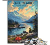 Jigsaw Puzzles for Teenagers 1000 Piece Puzzle Lake Clark National Park Poster,learning Educational Is Ideal As A Gift for The Whole Family 38x26cm