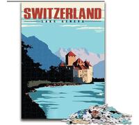 Jigsaw Puzzles for Teenagers 1000 Piece Puzzle Lake Geneva Switzerland, Educational Toys for Is Ideal As A Gift for The Whole Family for And 14 Years Old 50x75cm