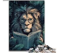 Jigsaw Puzzles for Teenagers 1000 Piece Puzzle Lion Reading A Newspaper, Family Activity Unique Home Decor And Gifts for Ages 14+ (Size 50x75cm)
