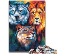 Jigsaw Puzzles for Teenagers 1000 Piece Puzzle Lion Tiger Wolf Brain Intelligence Challenge Addictive Toys Birthday Present, Gifts, Wall Art 50x75cm