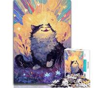 Jigsaw Puzzles for Teenagers 1000 Piece Puzzle Magical Dream Cat,Challenging Game And Family Play Parent-child Interaction 75x50cm