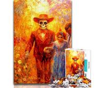 Jigsaw Puzzles for Teenagers 1000 Piece Puzzle Mexican Style Skull,Educational Games Home Decoration Birthday Present,Gifts,Wall Art 38x26cm