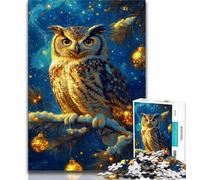 Jigsaw Puzzles for Teenagers 1000 Piece Puzzle Midnight Owl,Challenging Game And Family Play Educational Game for Birthday,Chrismas (38x26cm)