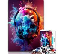 Jigsaw Puzzles for Teenagers 1000 Piece Puzzle Modern Colorful Splash Headphones,Family Entertainment Toys Is Ideal As A Gift for The Whole Family (75x50cm)