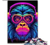 Jigsaw Puzzles for Teenagers 1000 Piece Puzzle Monkey Dj Music, Family Fun Games Is Ideal As A Gift for The Whole Family (Size 26x38cm)