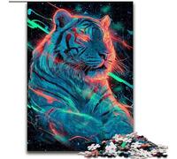 Jigsaw Puzzles for Teenagers 1000 Piece Puzzle Mysterious Tiger, Analysis And Logic with Fully Interlocking Randomly Shaped Pieces for And Age 14 Years Up (Size 26x38cm)