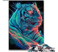Jigsaw Puzzles for Teenagers 1000 Piece Puzzle Mysterious Tiger, Analysis And Logic with Fully Interlocking Randomly Shaped Pieces for And Age 14 Years Up (Size 26x38cm)