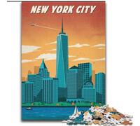 Jigsaw Puzzles for Teenagers 1000 Piece Puzzle New York City Travel Art Challenging Game And Family Play A Work of Art for Age 14 (38x26cm) 1000pcs