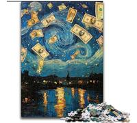 Jigsaw Puzzles for Teenagers 1000 Piece Puzzle Night Sky Dollar Bills, Learning Educational for Is Ideal As A Gift for The Whole Family (size 26x38cm)