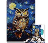 Jigsaw Puzzles for Teenagers 1000 Piece Puzzle Night Sky Owl,Decompressing Intellectual Educational Toy Educational Game for Birthday,Chrismas 38x26cm