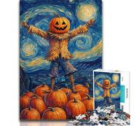 Jigsaw Puzzles for Teenagers 1000 Piece Puzzle Night Sky Pumpkin Man,Help The Brain Exercise Addictive Toys to Cultivate Patience Enhance Memory (38x26cm)