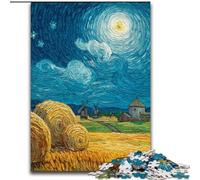 Jigsaw Puzzles for Teenagers 1000 Piece Puzzle Night Sky Wheat Field, Suitable for People Aged 14 And Above Challenging To Complete But Fun And Humorous Great Gift (size 26x38cm)