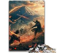Jigsaw Puzzles for Teenagers 1000 Piece Puzzle Ninja at The Foot of Mount Fuji Brain Intelligence Challenge Addictive Toys Birthday Present, Gifts, Wall Art 26x38cm