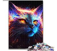 Jigsaw Puzzles for Teenagers 1000 Piece Puzzle Paint Rainbow Cat Face, Family Fun Games Is Ideal As A Gift for The Whole Family (Size 26x38cm)
