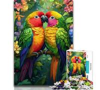 Jigsaw Puzzles for Teenagers 1000 Piece Puzzle Parrot Couple,Stress Reliever Difficult Challenge with Matching Poster And Trivia Sheet 75x50cm