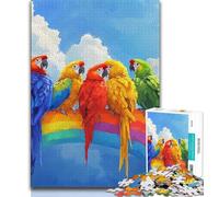 Jigsaw Puzzles for Teenagers 1000 Piece Puzzle Parrot on The Rainbow,Family Entertainment Toys Is Ideal As A Gift for The Whole Family 38X26CM