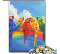 Jigsaw Puzzles for Teenagers 1000 Piece Puzzle Parrot on The Rainbow,Help The Brain Exercise Addictive Toys to Cultivate Patience Artists Collection,Fine Art 38x52cm