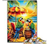 Jigsaw Puzzles for Teenagers 1000 Piece Puzzle Parrot on Vacation, Toys Educational Games Stress Relieving Parent-child Interaction (Size 26x38cm)