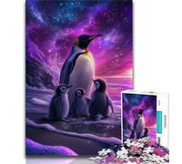 Jigsaw Puzzles for Teenagers 1000 Piece Puzzle Penguins Under The Aurora,Family Entertainment Toys Is Ideal As A Gift for The Whole Family (38x26cm)