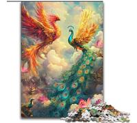 Jigsaw Puzzles for Teenagers 1000 Piece Puzzle Phoenix And Peacock, Suitable for People Aged 14 And Above Challenging To Complete But Fun And Humorous Great Gift (size 26x38cm)