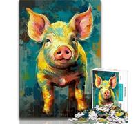 Jigsaw Puzzles for Teenagers 1000 Piece Puzzle Pig Baby Painting,Help The Brain Exercise Addictive Toys to Cultivate Patience Enhance Memory 38X26CM