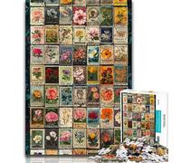 Jigsaw Puzzles for Teenagers 1000 Piece Puzzle Plants And Flowers Collage,Stress Reliever Staycation Kill Time Home Decoration Toys (38x26cm)