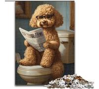 Jigsaw Puzzles for Teenagers 1000 Piece Puzzle Poodle on The Toilet, Brain Teaser For Wall Decoration Unique Birthday And Xmas Gifts for for Age 14 (Size 50x75cm)