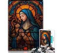 Jigsaw Puzzles for Teenagers 1000 Piece Puzzle Portrait of Mary The Mother,Educational Games Home Decoration Birthday Present,Gifts,Wall Art 75x50cm