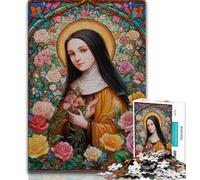 Jigsaw Puzzles for Teenagers 1000 Piece Puzzle Portrait of Mary The Mother,Stress Reliever Staycation Kill Time Home Decoration Toys (38x26cm)