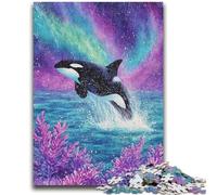 Jigsaw Puzzles for Teenagers 1000 Piece Puzzle Psychedelic Blue Whale Challenging To Complete But Fun And Humorous Educational Game for Birthday 26x38cm